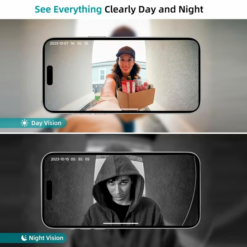 Wireless WiFi Video Doorbell Smart Phone Door Ring Intercom Security Camera Bell