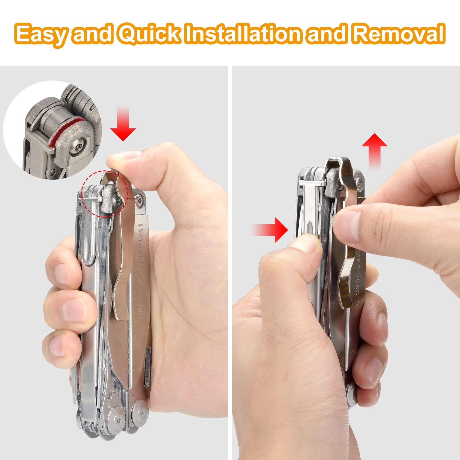 Heavaluefit Durable Pocket Clip for LEATHERMAN Surge, Made of High Quality St...