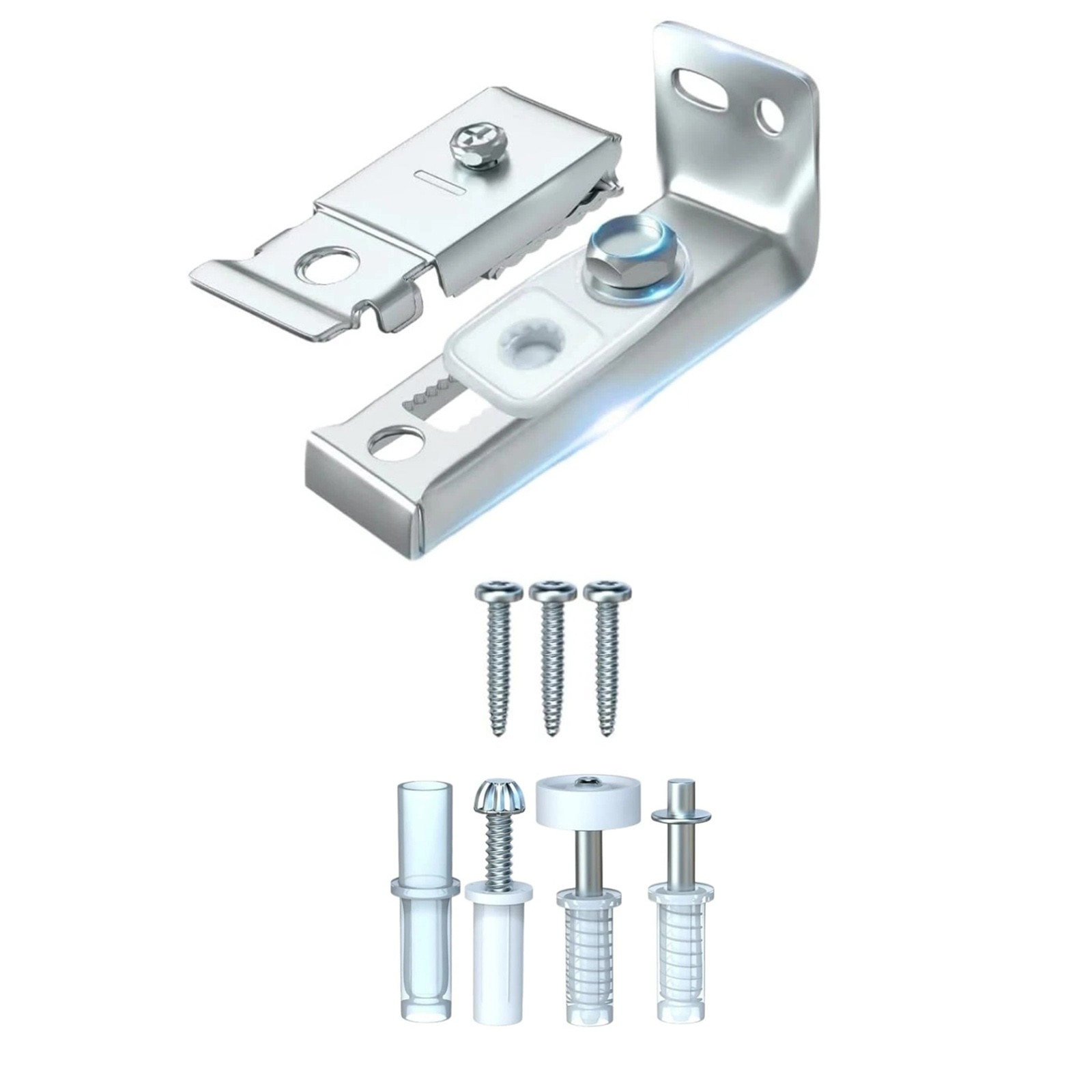 Bi-Fold Closet Door Hardware Kit with Spring Loaded Pivots and Roller Guide