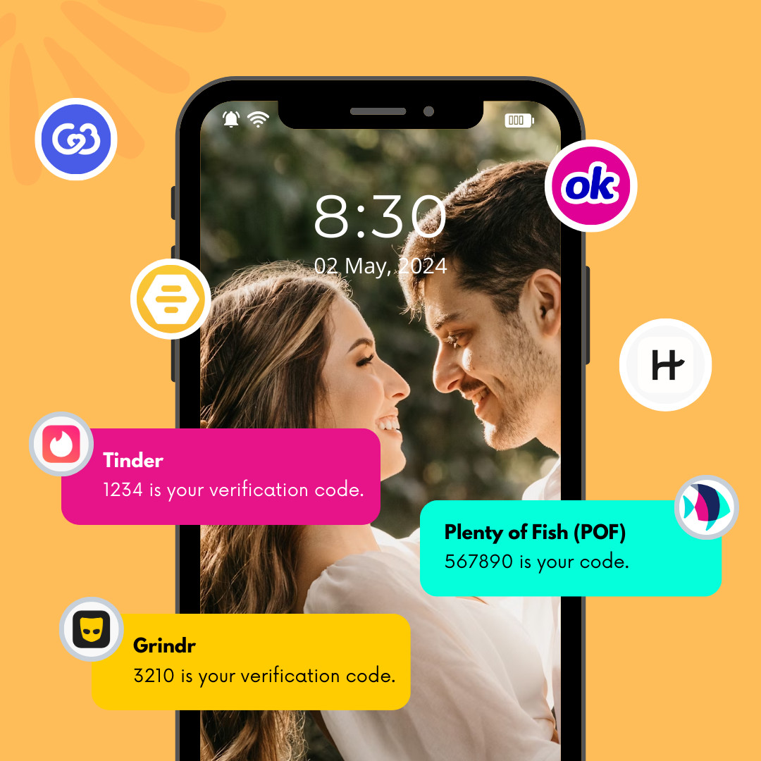 Phone Number for Tinder/Grindr/POF/Bumble Dating Verification Codes, OTP, No SIM