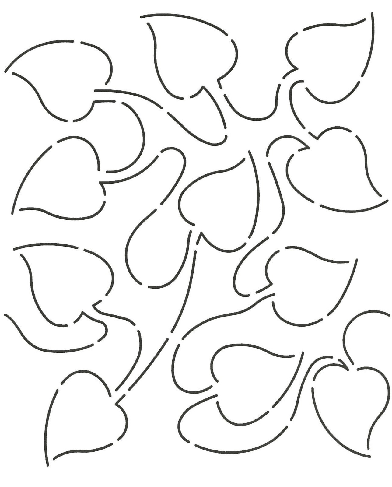 Philodendron Stipple Quilt Stencil