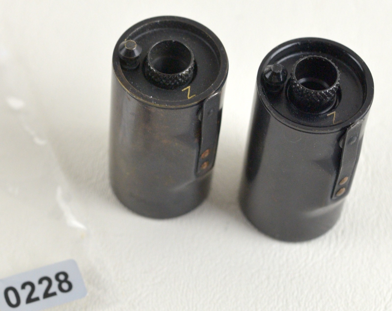 Vintage - 2) Reloadable Z Brass 35mm Film Spool Cassette Canisters