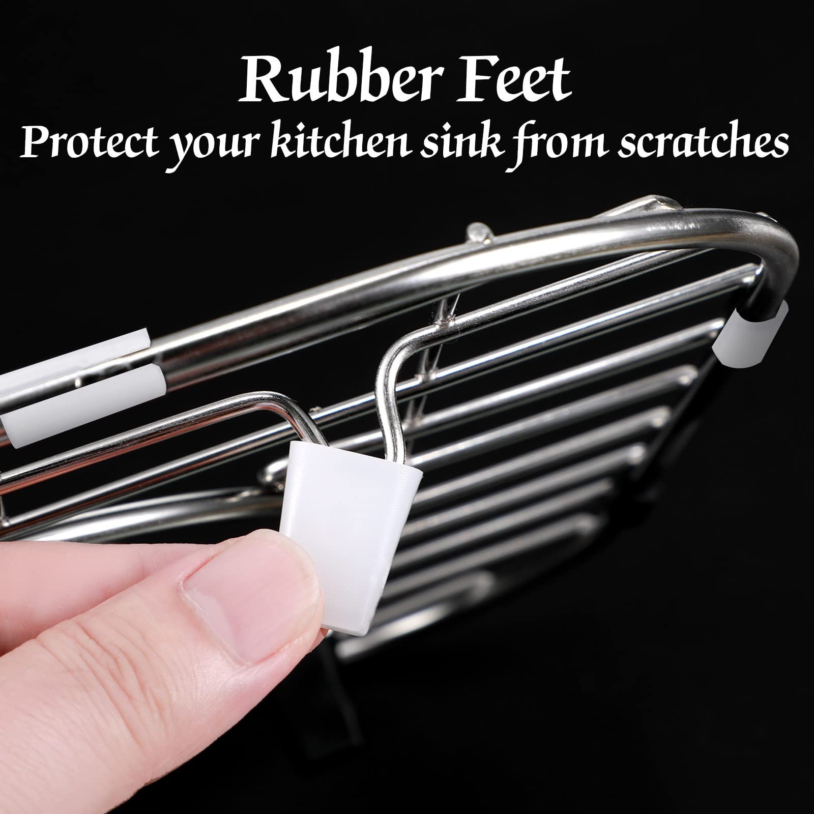 Romooa 40 Pieces Hard Rubber Feet for Sink Grid Sink Protecter Rubber Grid Ki...