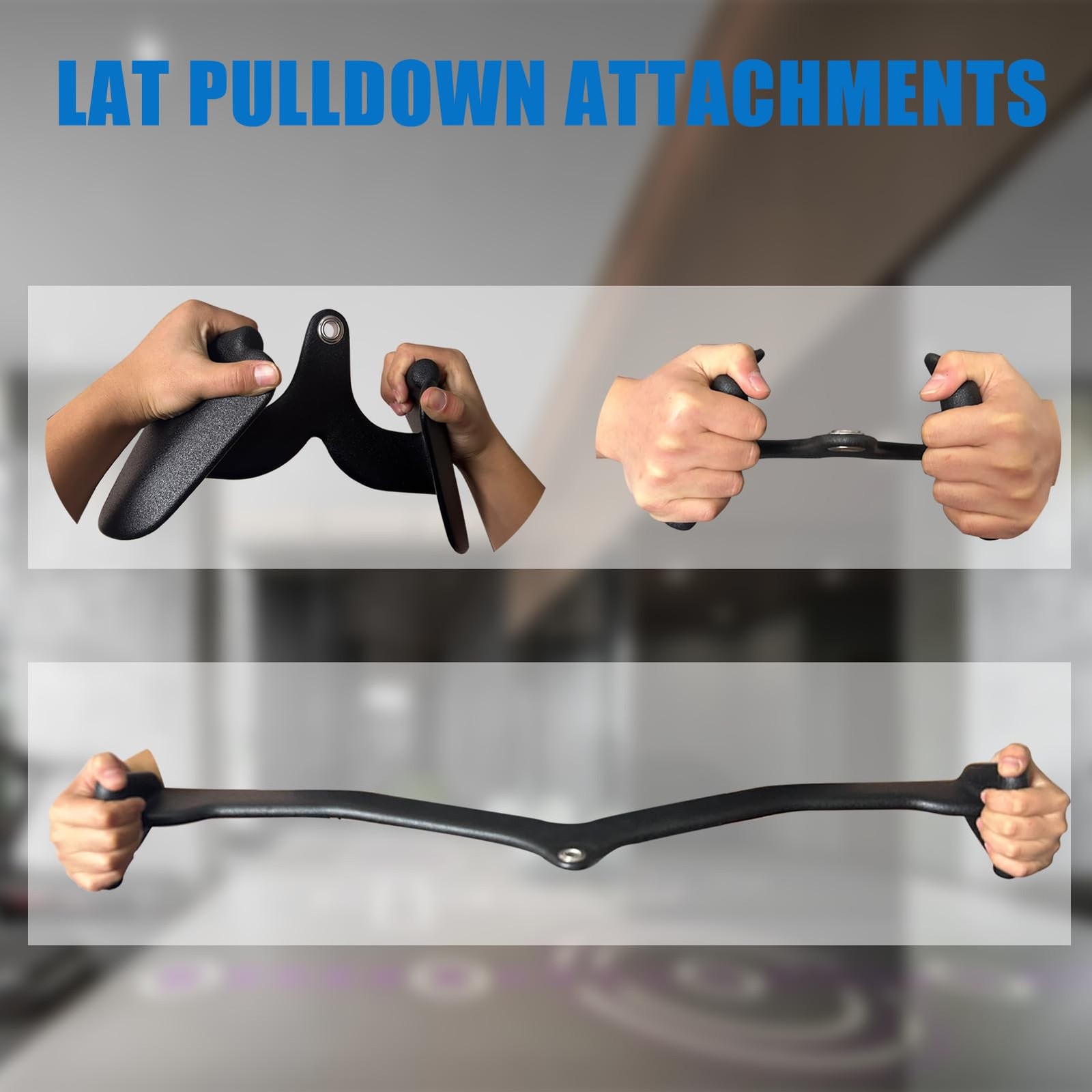 LAT Pulldown Attachments, LAT Bar Cable Machine Attachment,T-bar V-bar, LAT Pull