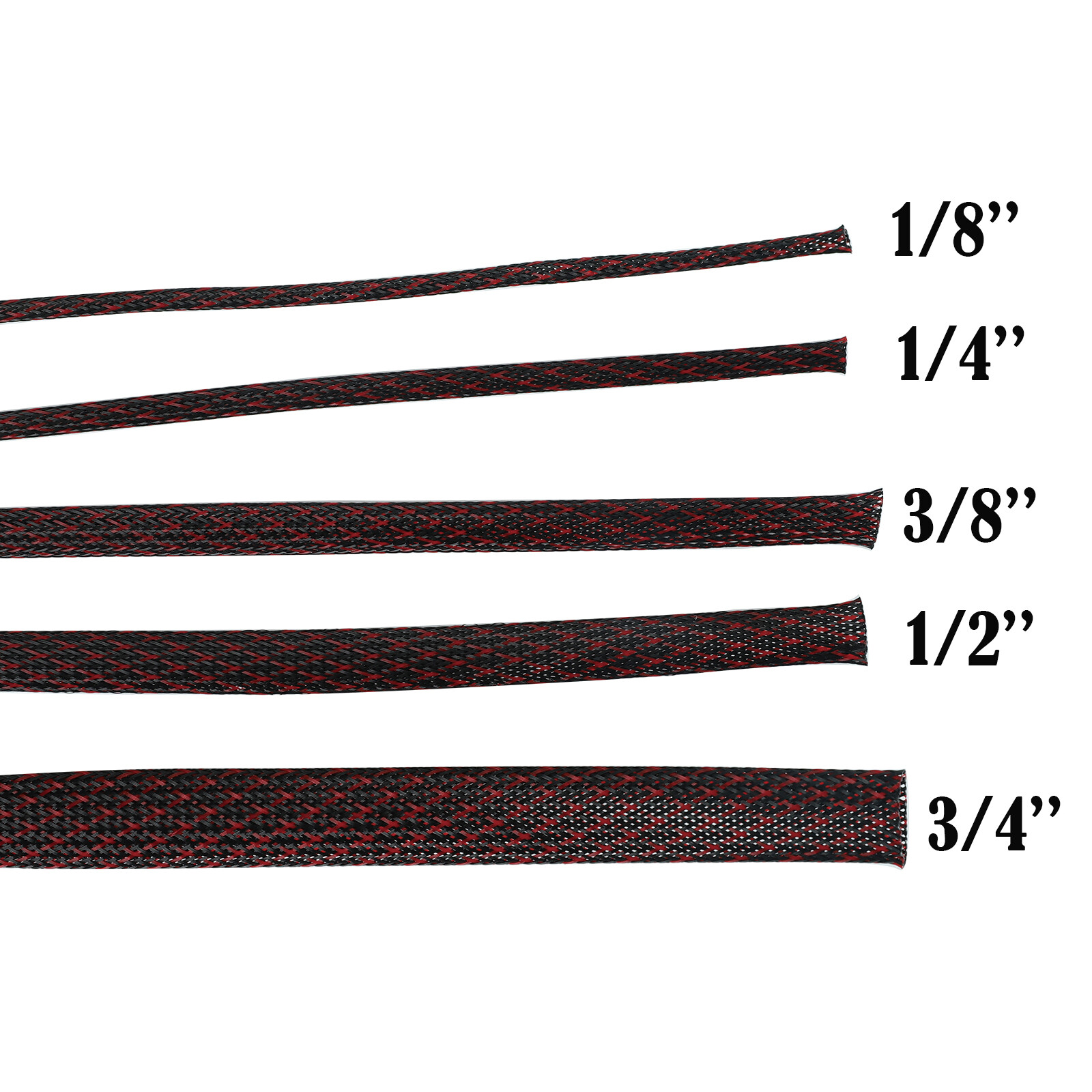 1/8" 1/4" 3/8" 1/2" 3/4" Expandable Wire Cable Sleeving Sheathing Braided Loom