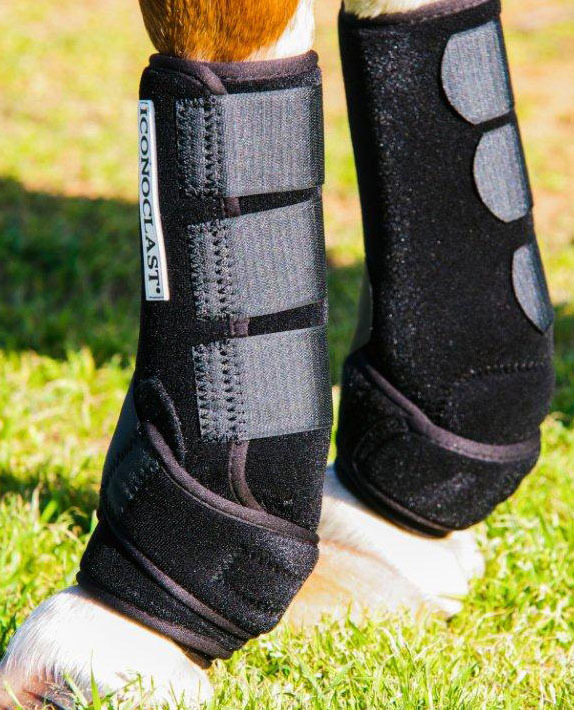 ICONOCLAST SPORTS BOOTS BLACK XXL FRONT EQUINE SUPPORT BOOTS-RODEO-REINING