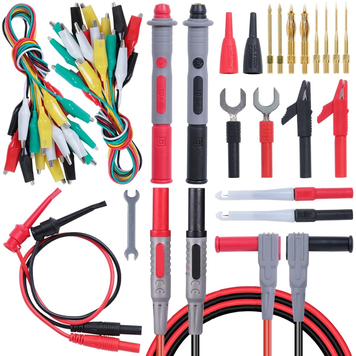Kit de cables de multímetro de 45 piezas, prueba profesional y mejorada