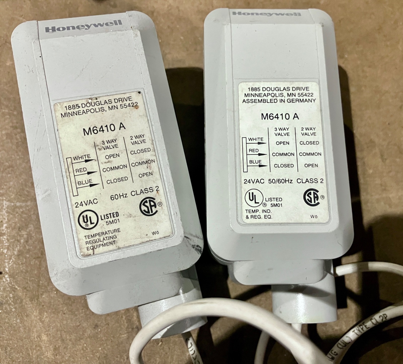Lot of 2 Honeywell  Cartridge Globe Valve Actuator M6410A1029