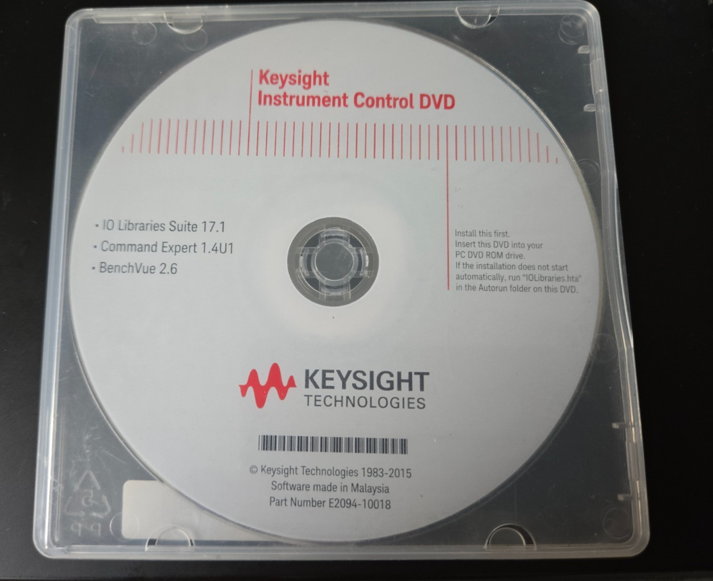 Keysight Technologies E2094-10018 Instrument Control DVD 2015 IO Libraries 17.1