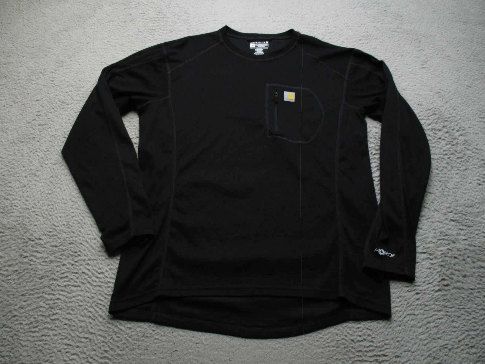 Carhartt Shirt Mens XL Black Long Sleeve Force Thermal Base Layer Work Top