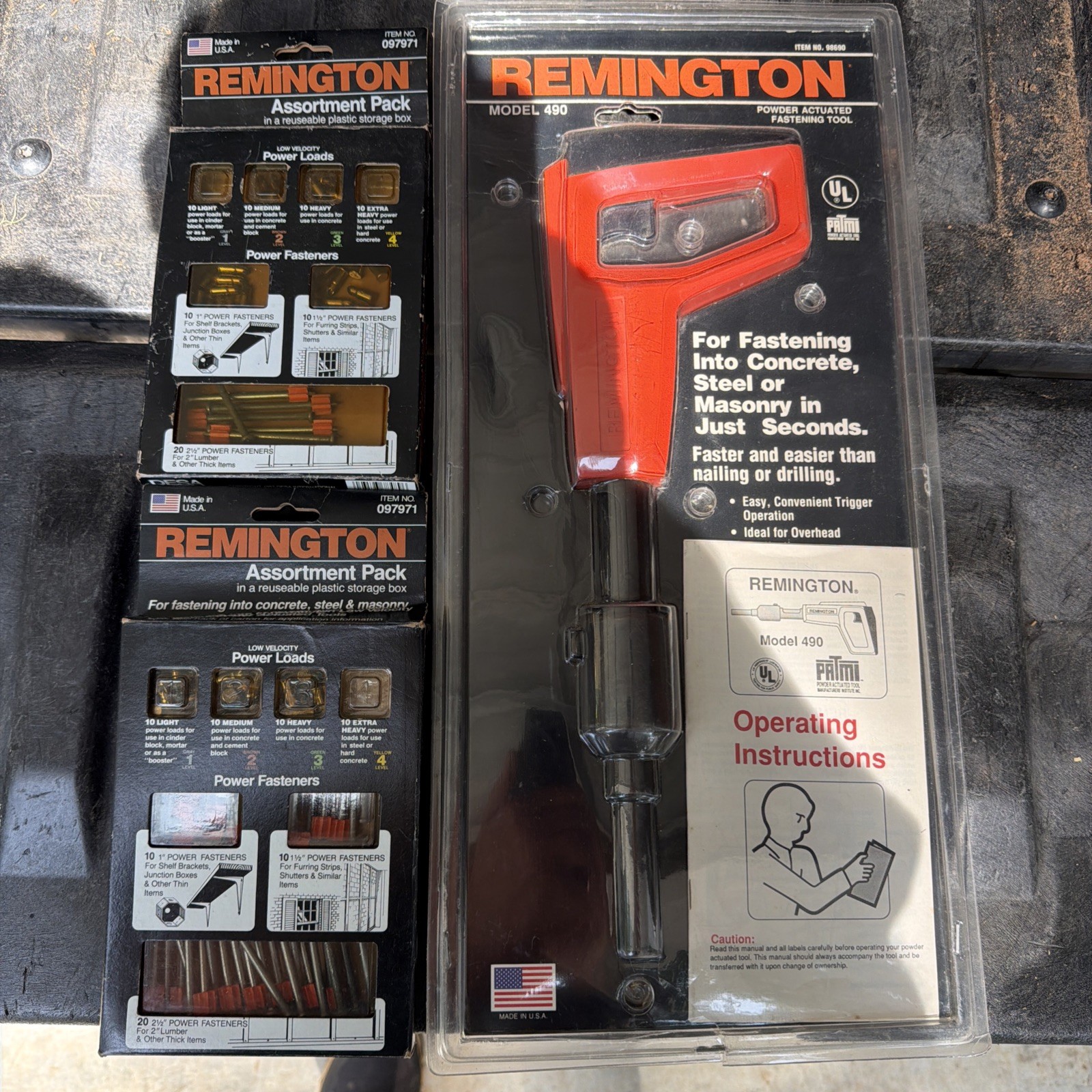 Remington 490 Power Actuated Fastening Tool Item 98690 With Assorted Fasteners