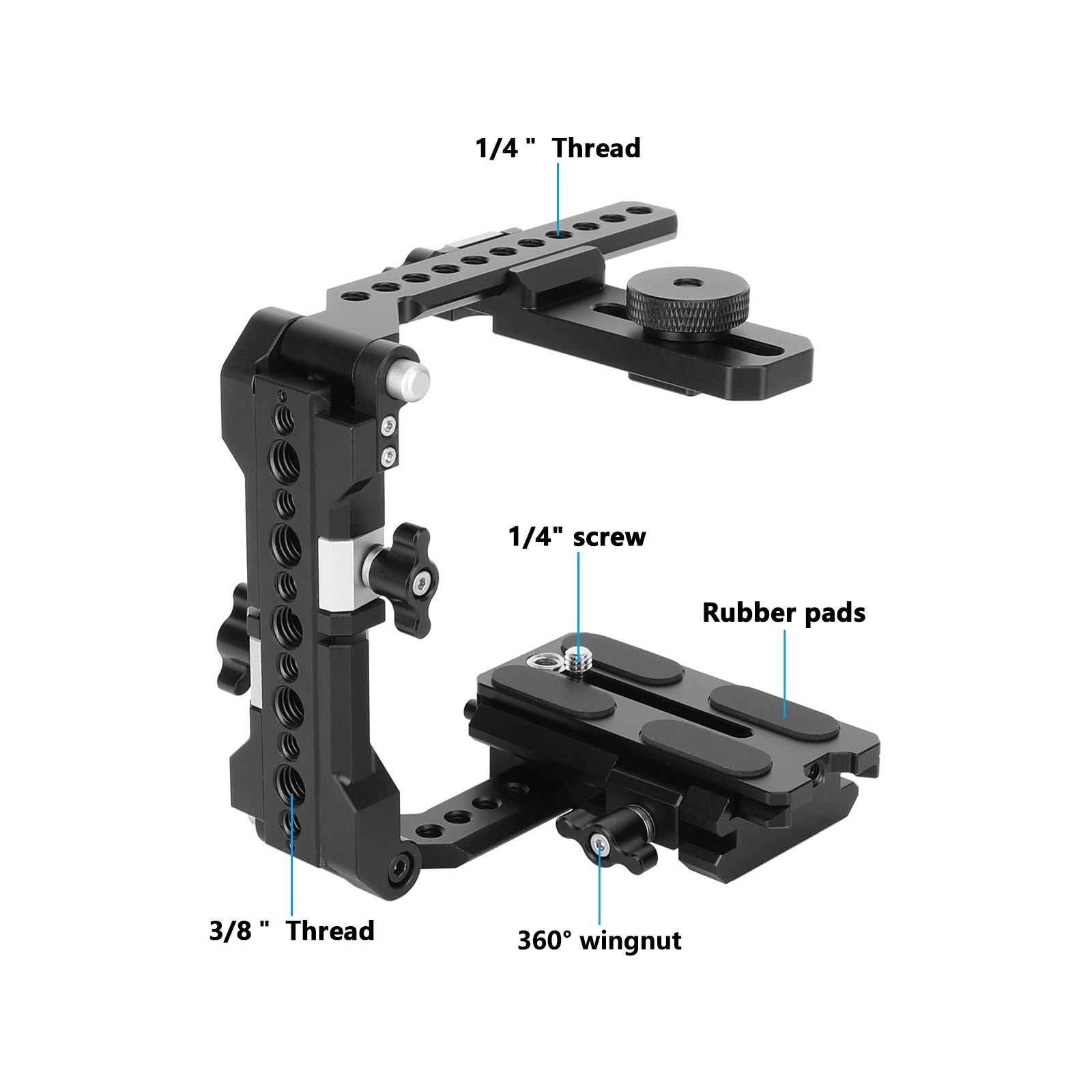 CAMVATE Universal Quick Release Foldable Half Cage Kit with Arca-Type Baseplate