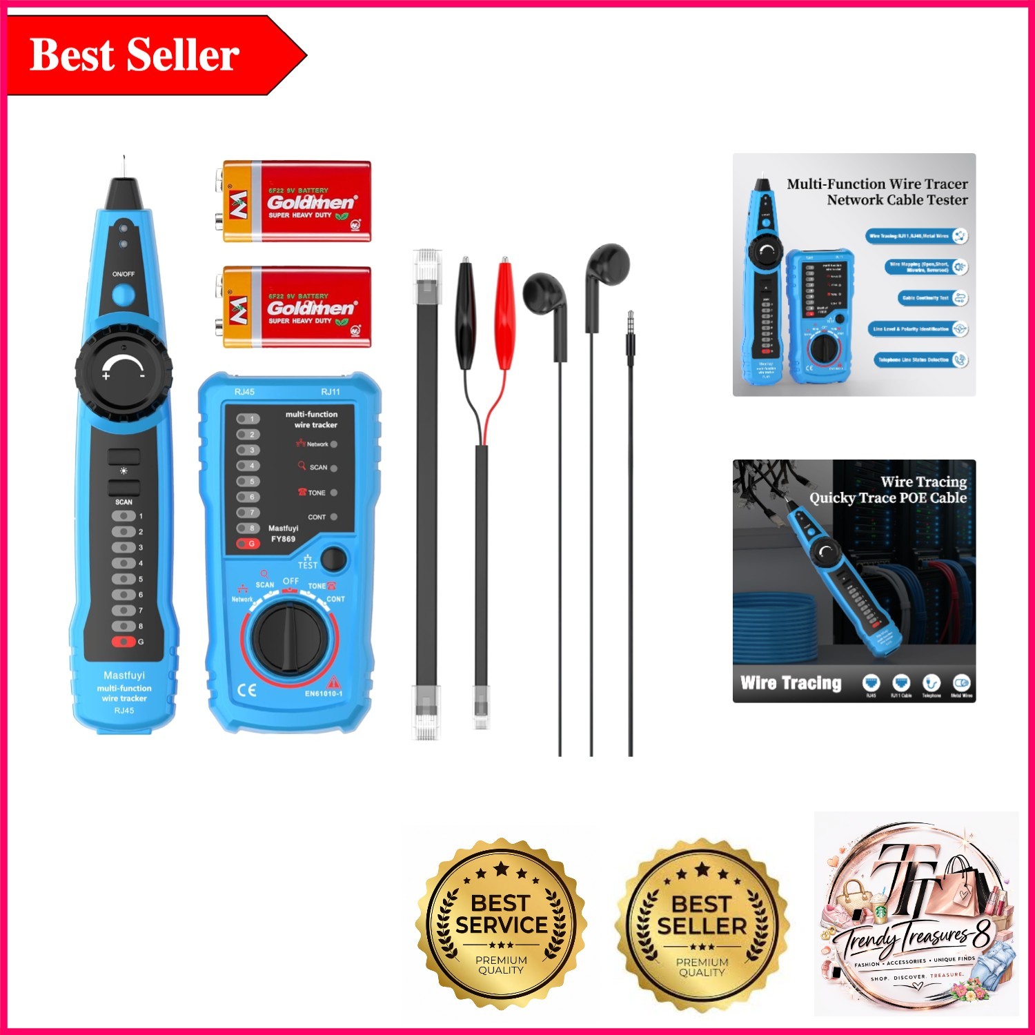 Professional Network & Cable Tester with Line Finder & Fault Detection