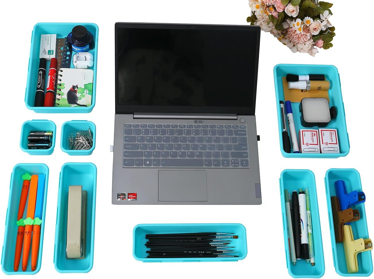 15 PCS Interlocking Desk Drawer Organizer Separator for Office,Bathroom,Kitchen,
