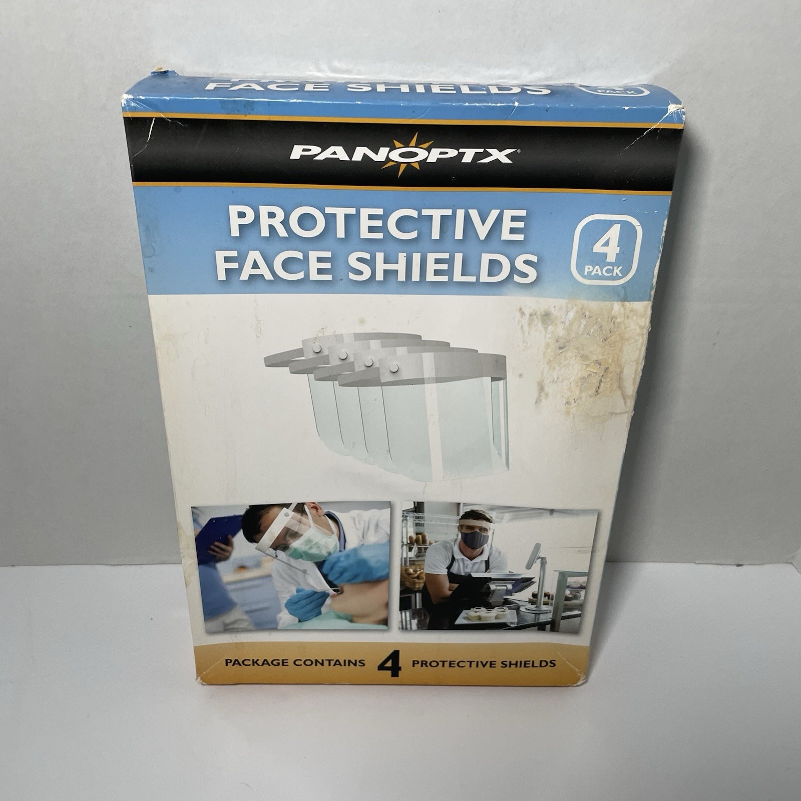 Protective Face Shields  Four Pack Panoptx. Double Side Anti Fog Coatings