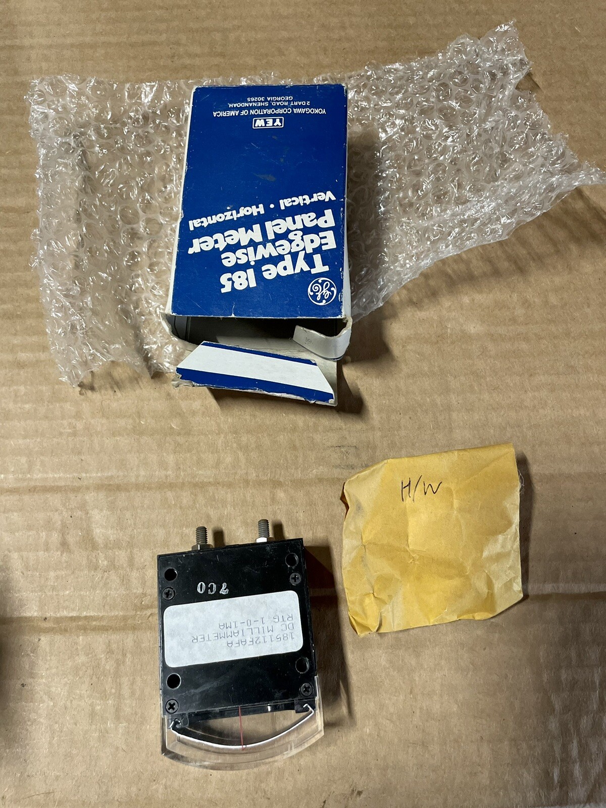 GE / Yokogawa 185112FAFA Edgewise Panel Meter (1 to 0 to 1mA) - New & ships FREE
