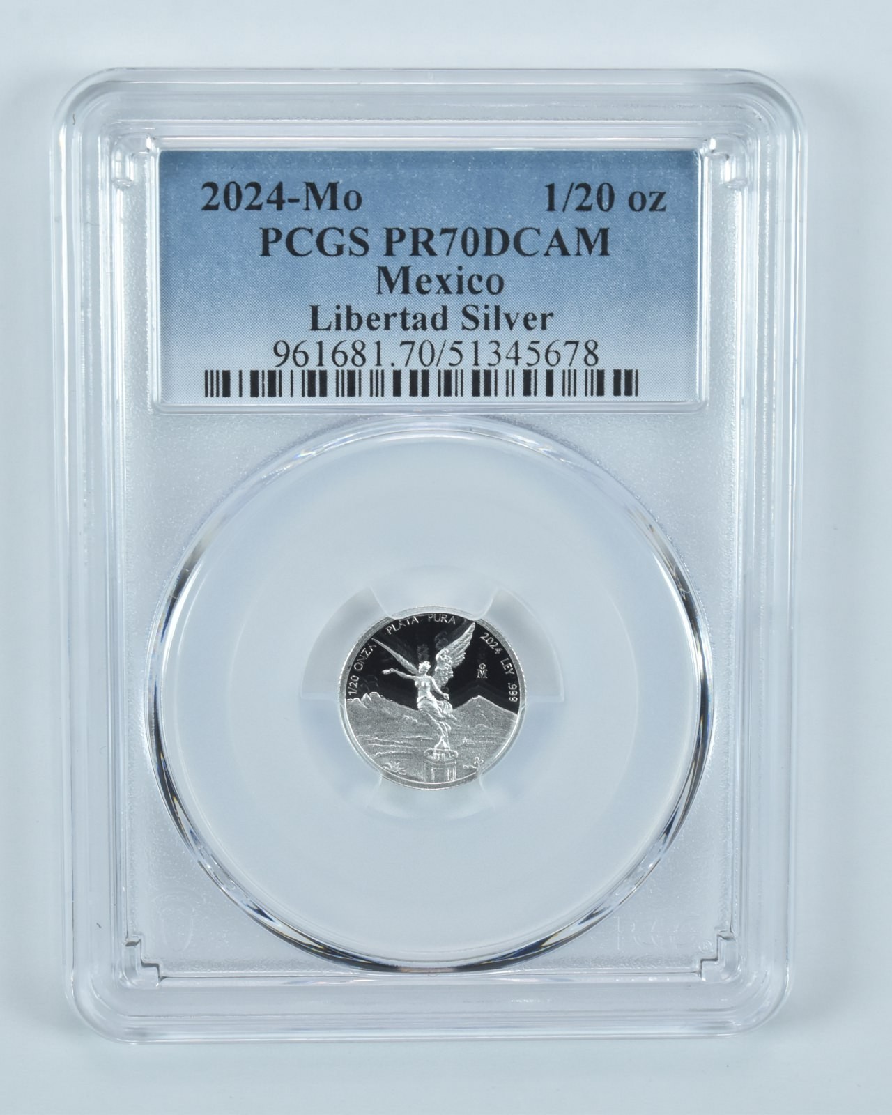 2024 Mo Mexico 1/20 Onza Silver Libertad PR70 DCAM PCGS Blue Label