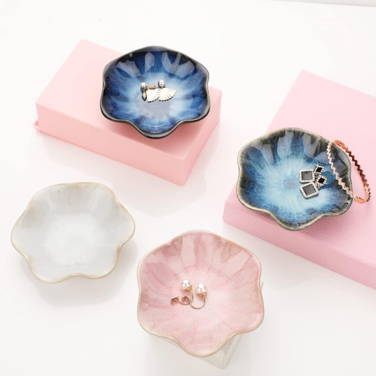Ceramic Jewelry Dish, Leaf Tray, Key Holder, Small Ring Dish, Plate, Trinket ...