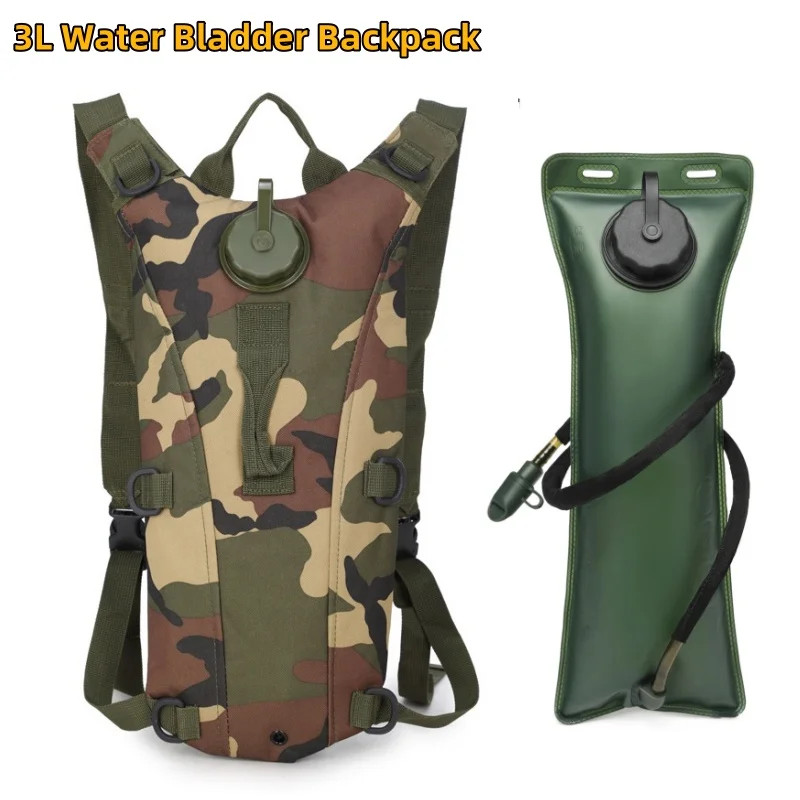 Camouflage 3L Water Bladder Hydration Backpack Pack Outdoor Hiking Camping Bag