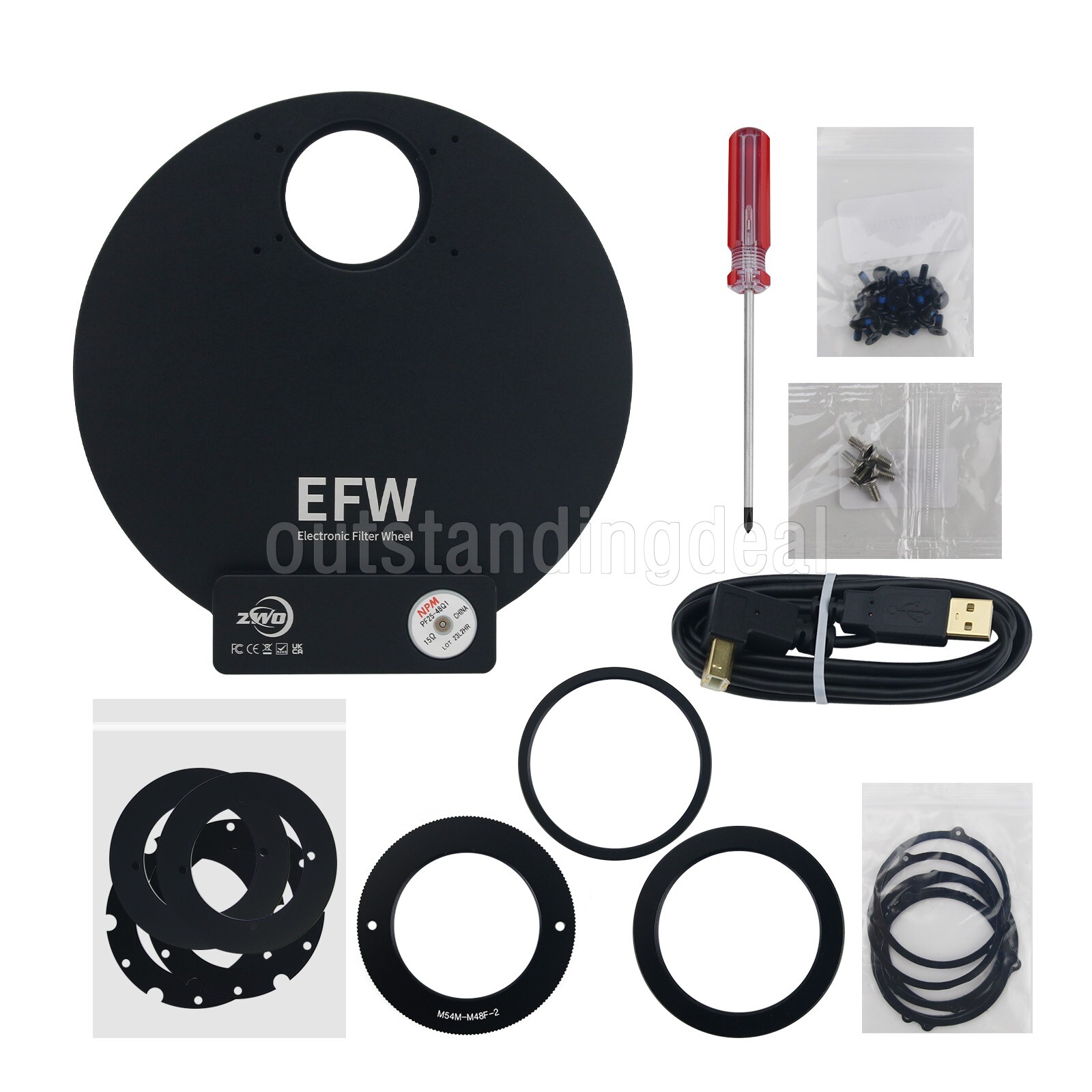 ZWO EFW7X2” 2" EFW Electronic Filter Wheel 7-Position Support 2" Filter ASCOM SZ
