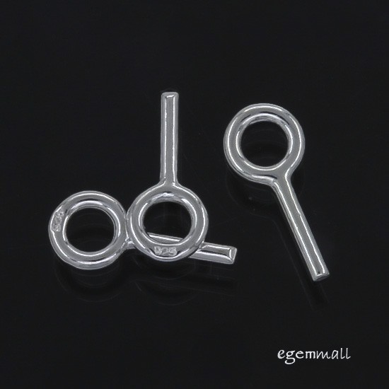 2 Sterling Silver Heavy Eye Pin Pendant Charm Connector (Hole 4.2mm) #51162