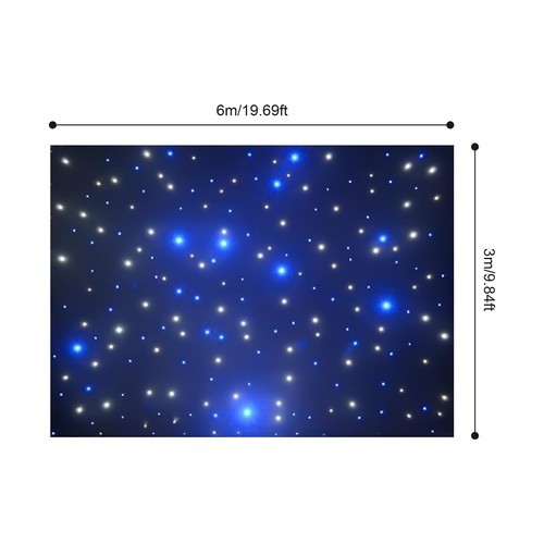 LED Star Stage Backdrop Star Curtain DMX512 Background Starry Sky W/ Controller