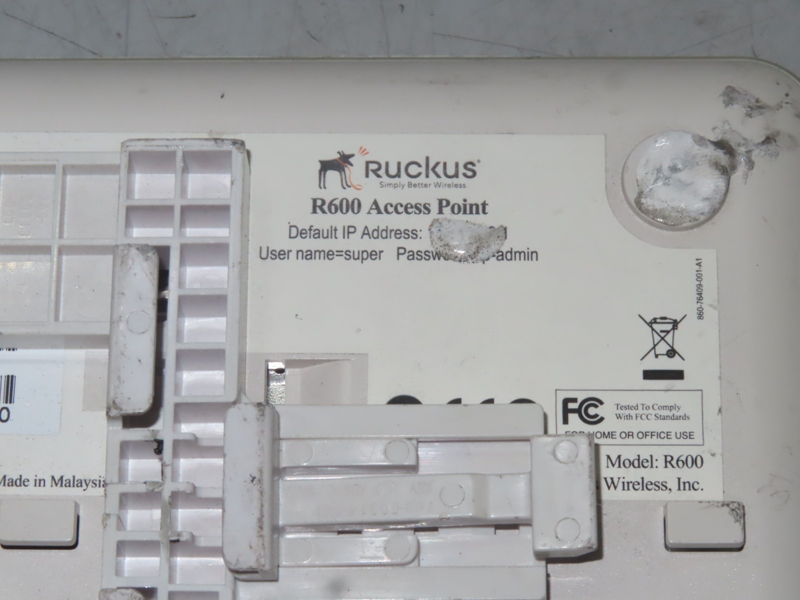 Ruckus 901-R600-US00 Wireless ZoneFlex Access Point PoE
