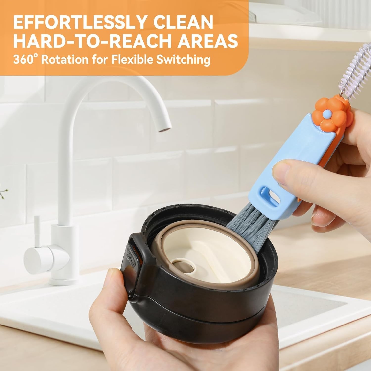 3 in 1 Cup Lid Gap Cleaning Brush Set