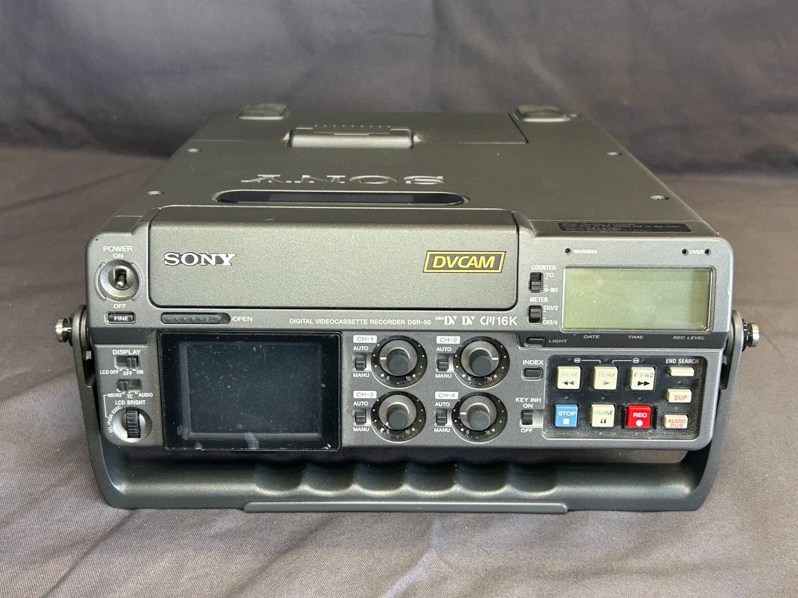 Sony DSR-50 DVCAM MiniDV Video Recorder w/ DN-10 AC Supply—Only 40 Hours on Drum