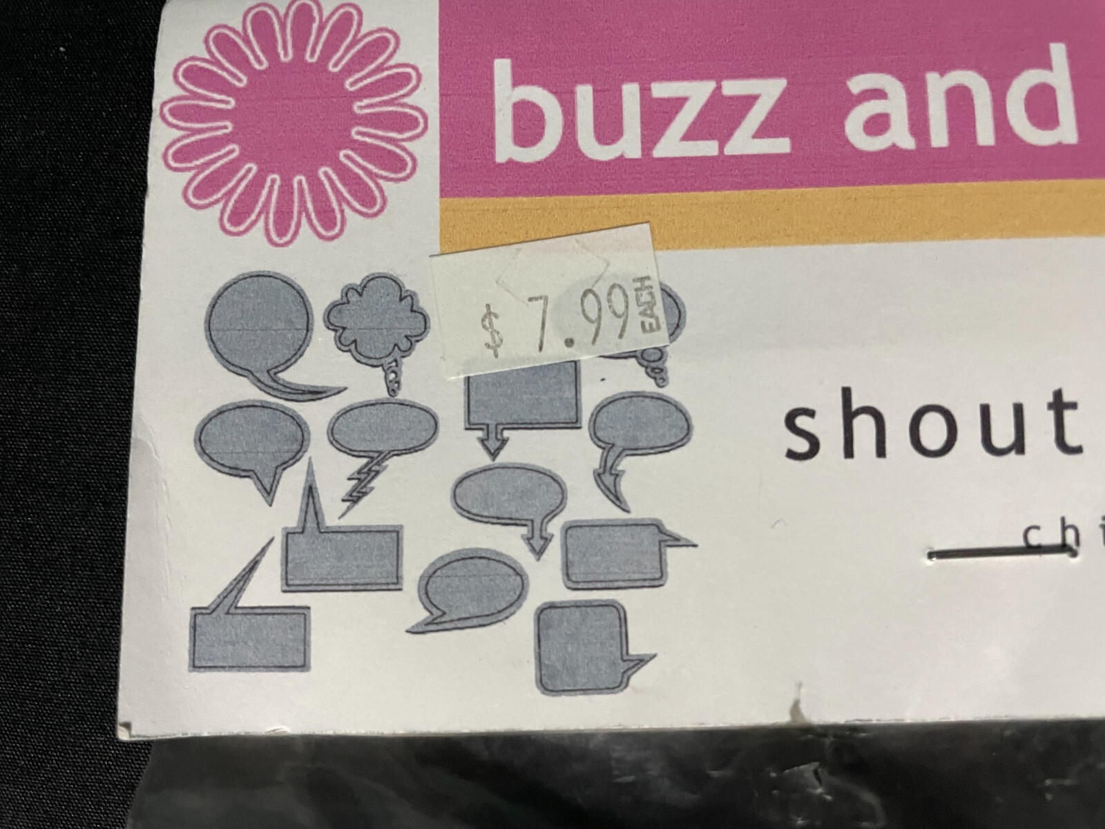 BUZZ AND BLOOM CHIPBOARD "SHOUT OUT" SHAPES