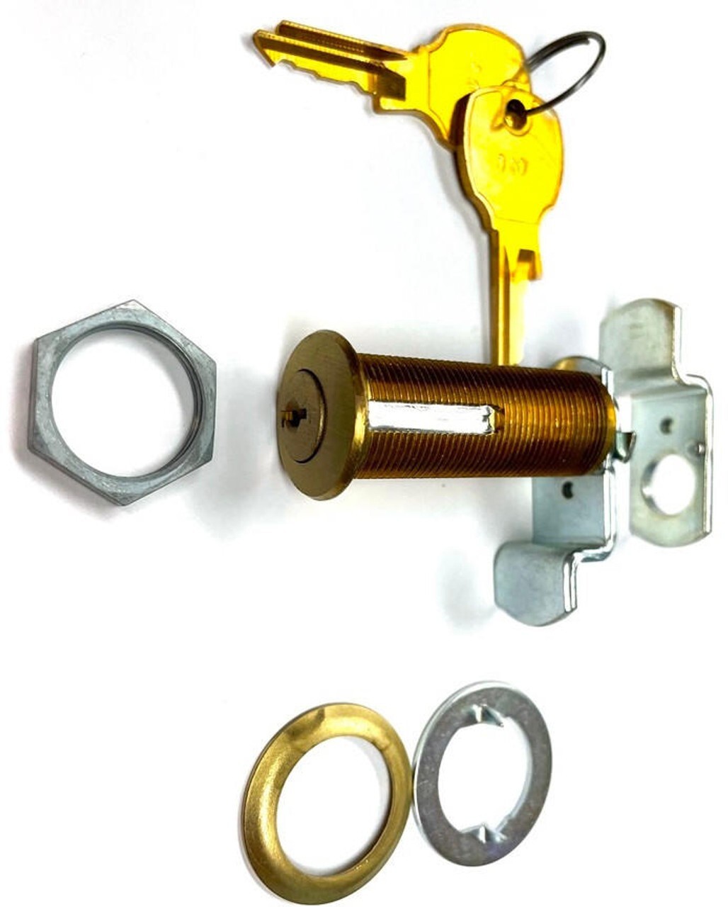 CompX Cam Lock C8108-107-4 Satin Brass for 1 3/8" thickness