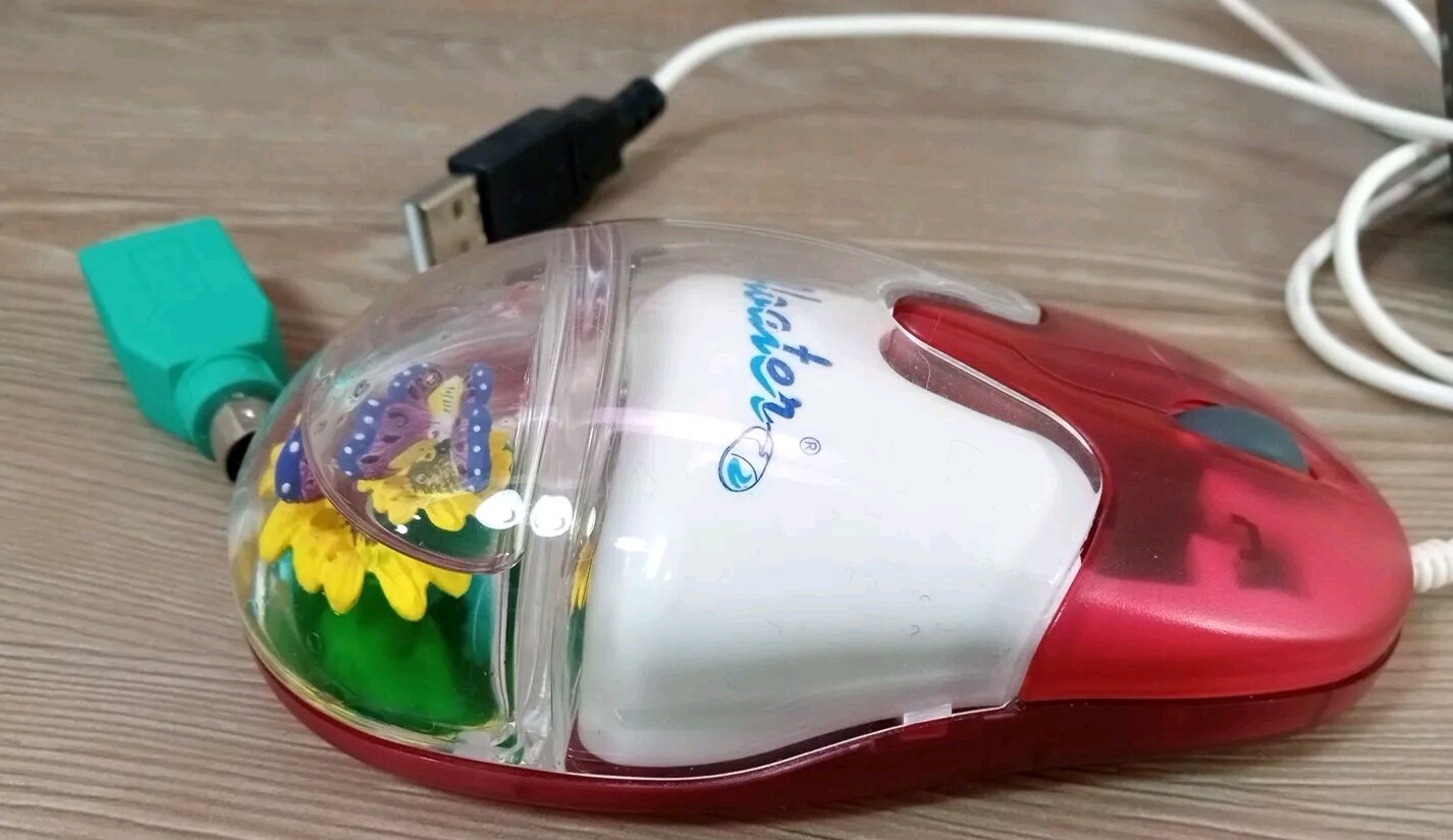 Floaters Computer Mouse USB & PS/2 Butterfly Flower Corded in Original Packaging