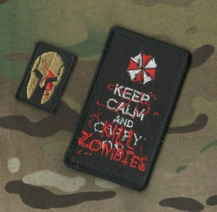 Syria-Iraq JSOC GREEN BERETS SFG velkrö 2-PC SET: SPARTEN HELMET + KILL ZOMBIES