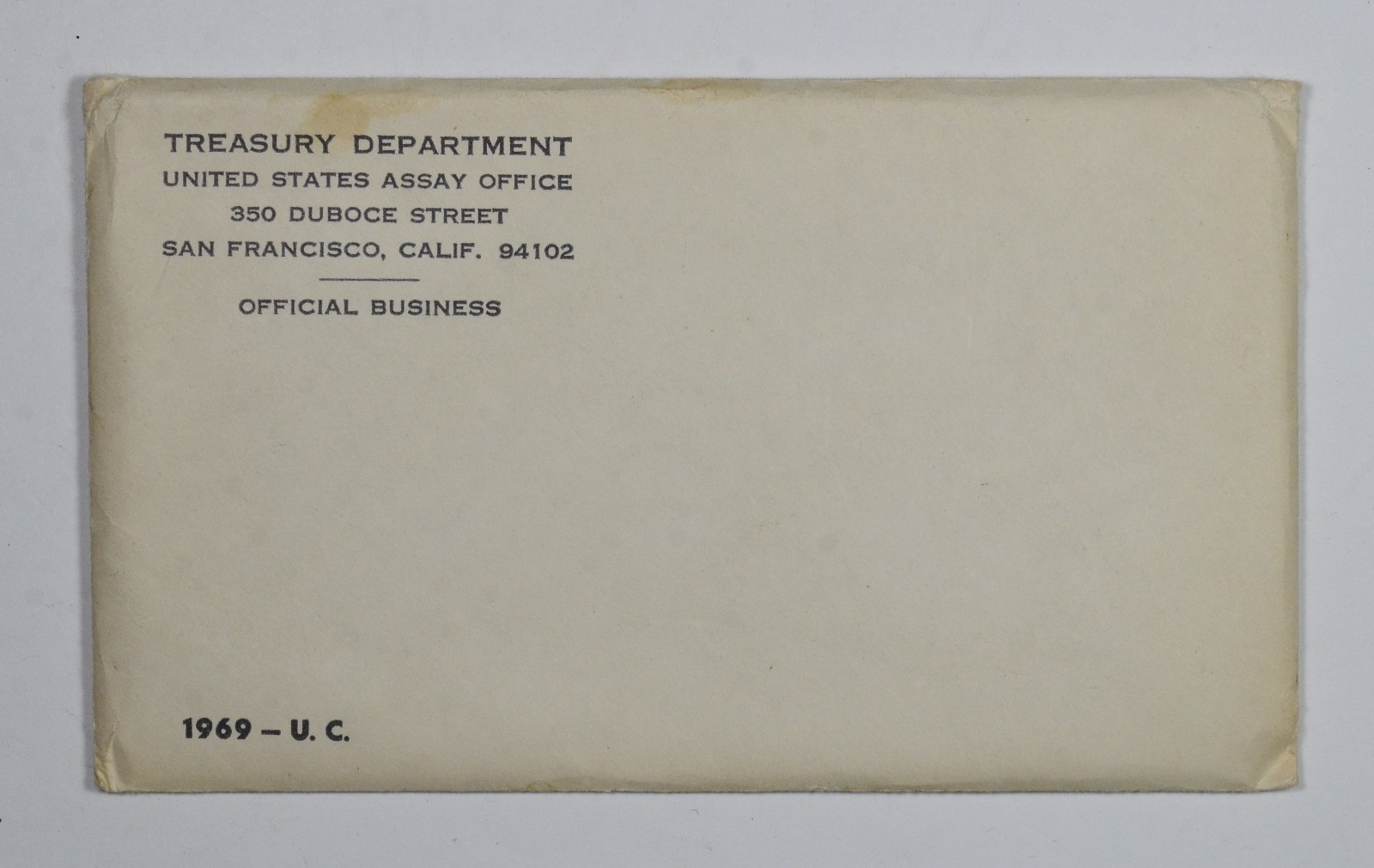 1969 US Mint Set Envelope Only - No Coins