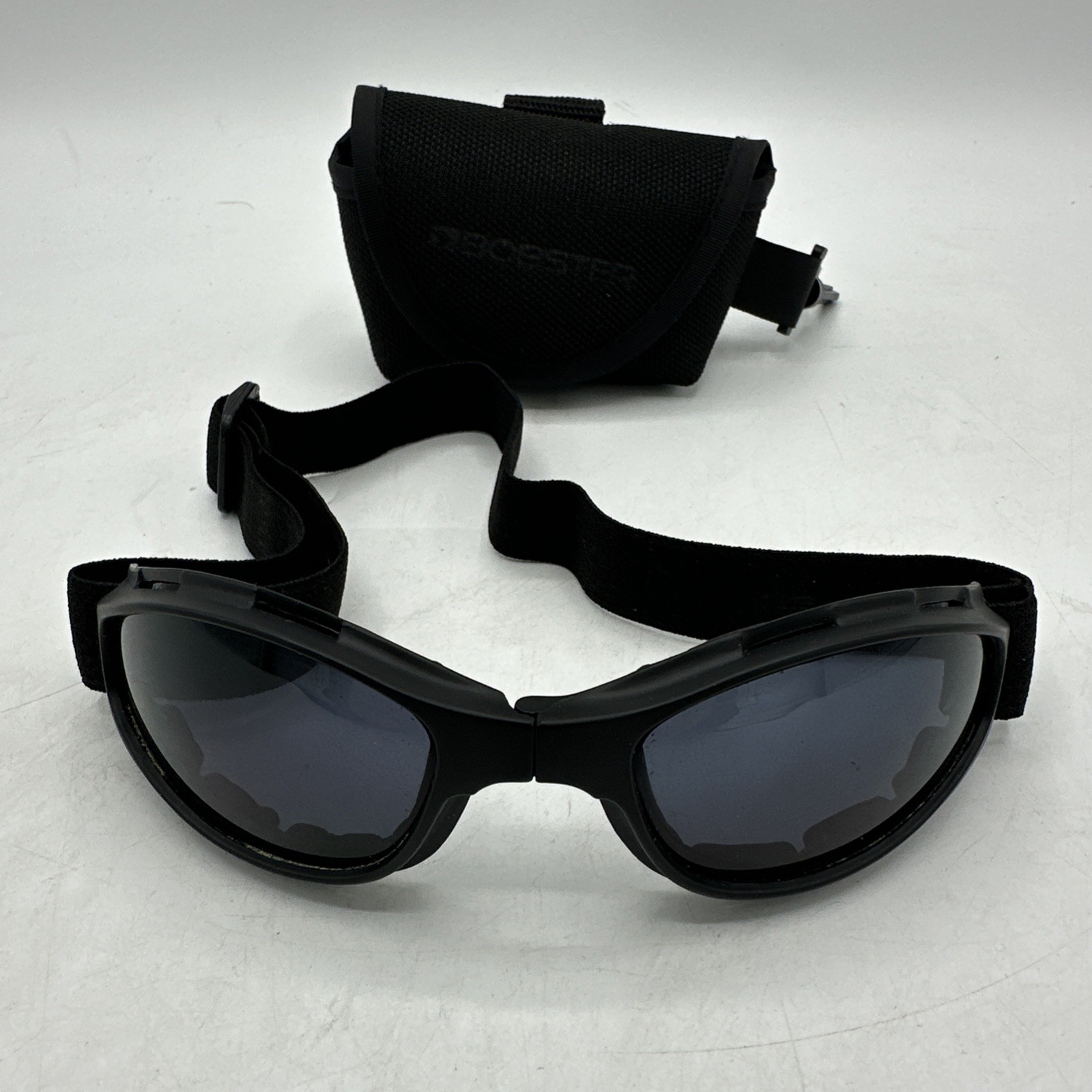 Bobster Crossfire Folding Goggles BCR001- EUC- Includes Motorcycle Carrying Case