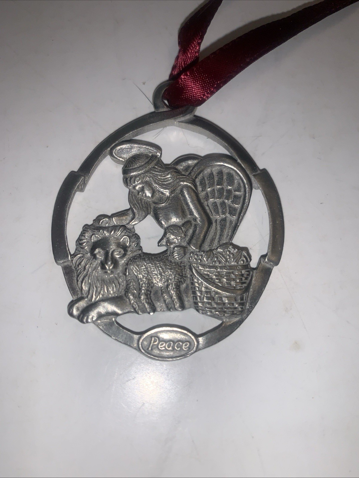 1998 Longaberger Angel of Peace Pewter Ornament #71765 Christmas Ornament