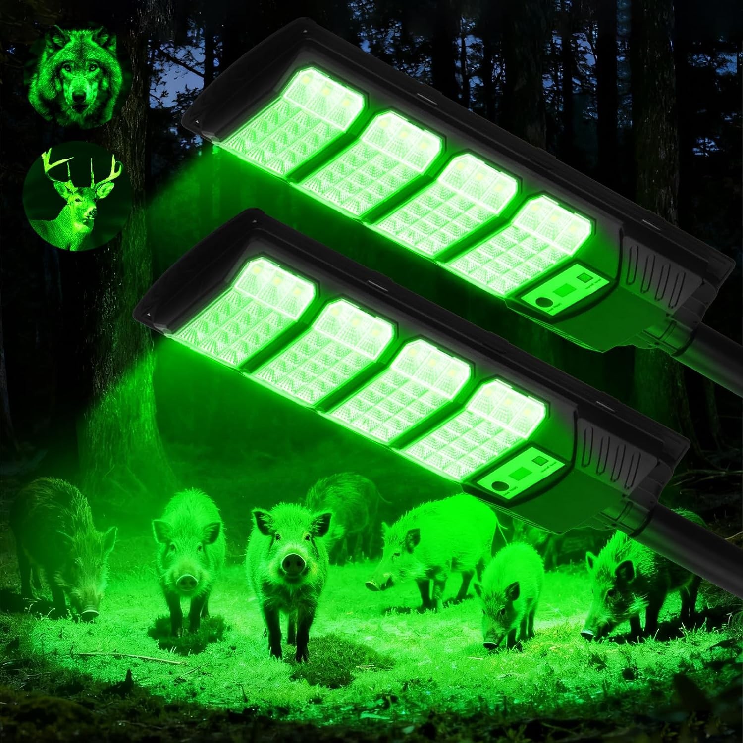 16000LM Green Hog Hunting Lights 2Pack Night Vision for Hogs Hunting Gear