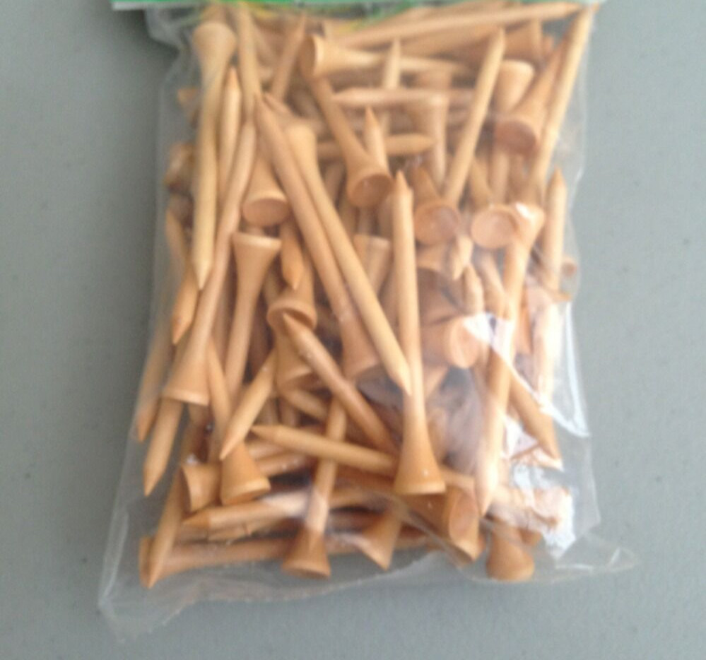 100 Ct Professional Tee 2 3/4" Pro Length NATURAL Color Golf Tees