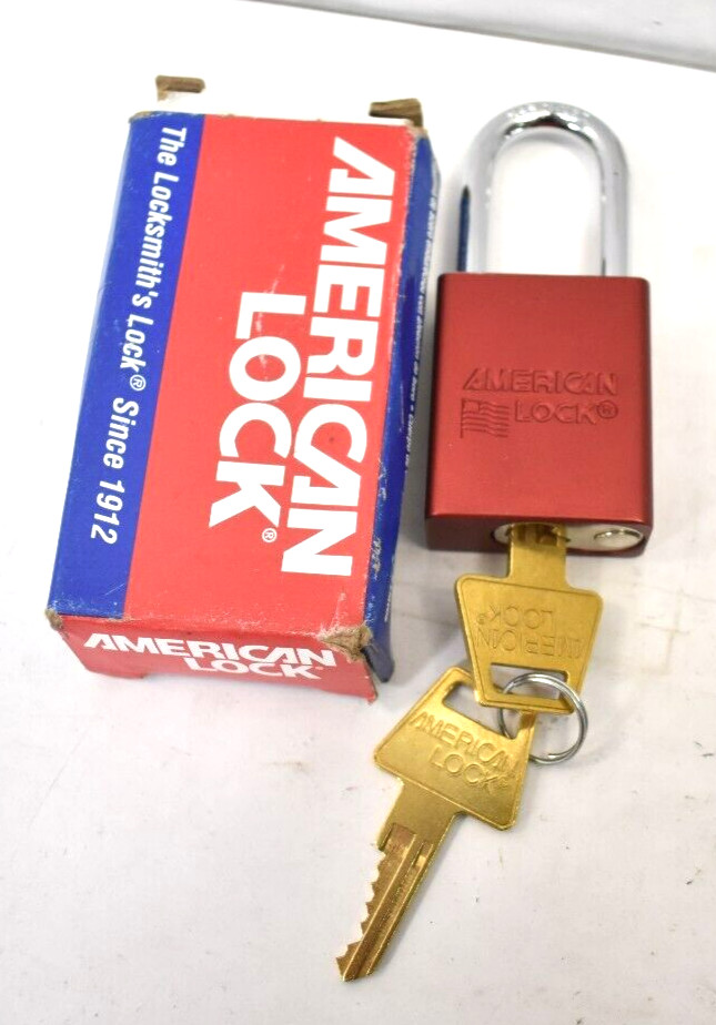 Master Lock Aluminum Red Safety Padlock w 1/4" x 1-1/2" Shackle A1106KARED