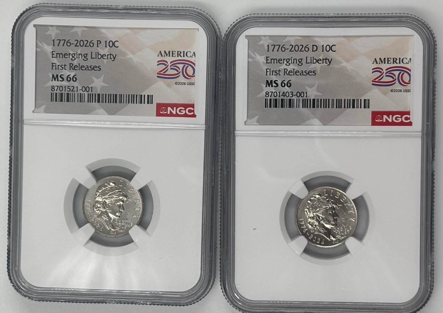 1776 2026 P D EMERGING LIBERTY  10C NGC MS66 250th ANNIVERSARY🔥FIRST RELEASES🔥