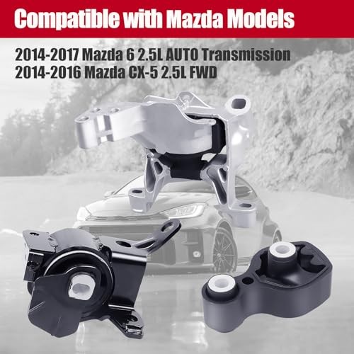 Engine Motor & Transmission Mount Set 3PCS Compatible 2014-2017 Mazda 6 2.5L