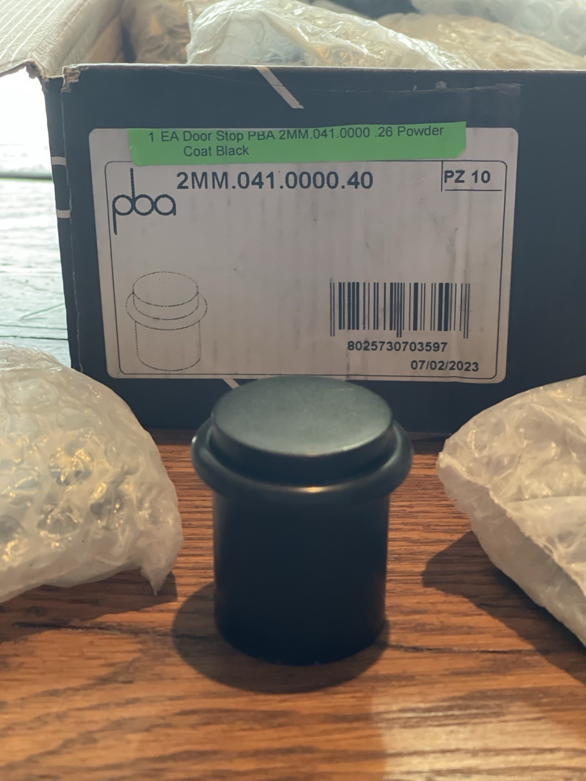 16 PBA Door Stops 2MM 041.0000.40 Powder Coat BLACK {SIXTEEN} Stops w/Hardware