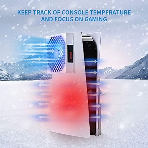 PS5 Cooling Fan System - Automatic Temp Control, Low Noise, 3 Speed RGB LED