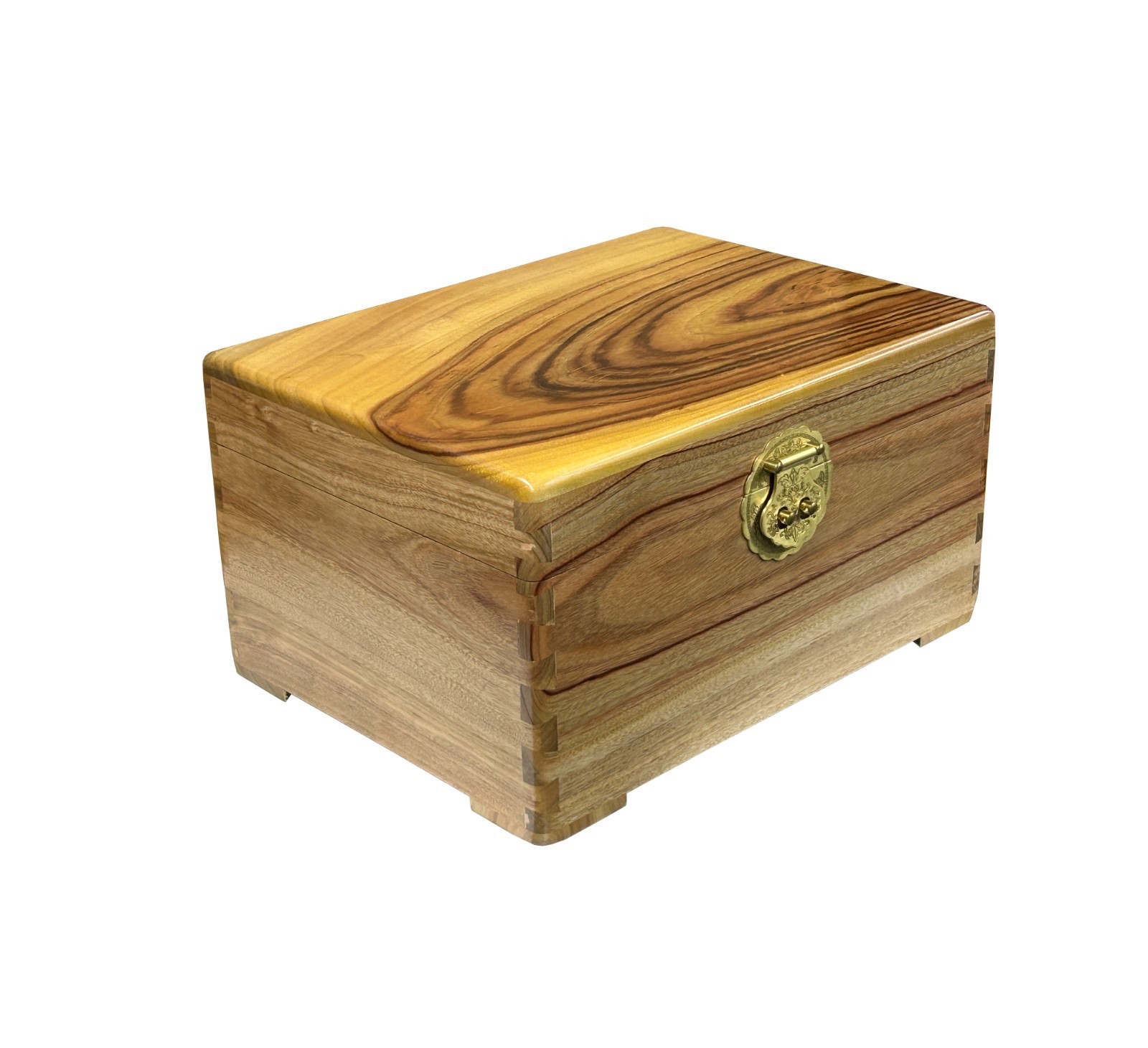 Chinese Light Tan Brown Rectangular Camphor Wood Storage Box Chest GB039