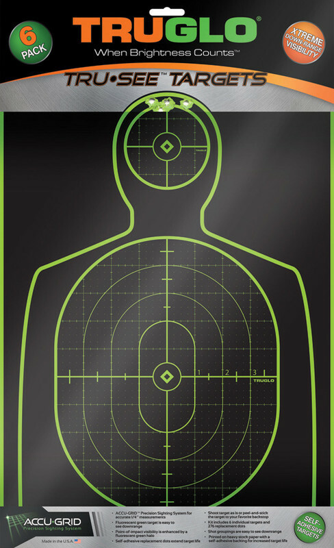 New TRUGLO Tru-See Handgun Target 6pk TG13A6