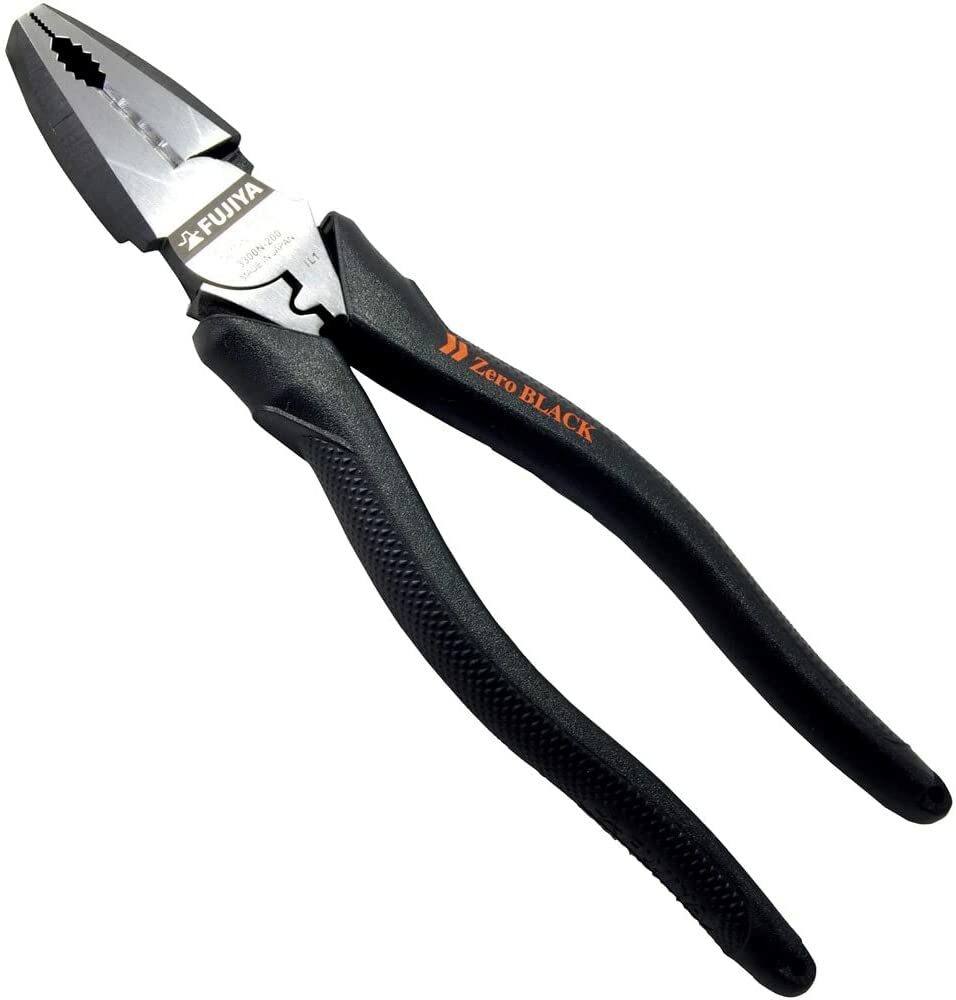 FUJIYA 3300N-200 HIGH LEVERAGE LINEMAN'S PLIERS ZERO BLACK new free shipping