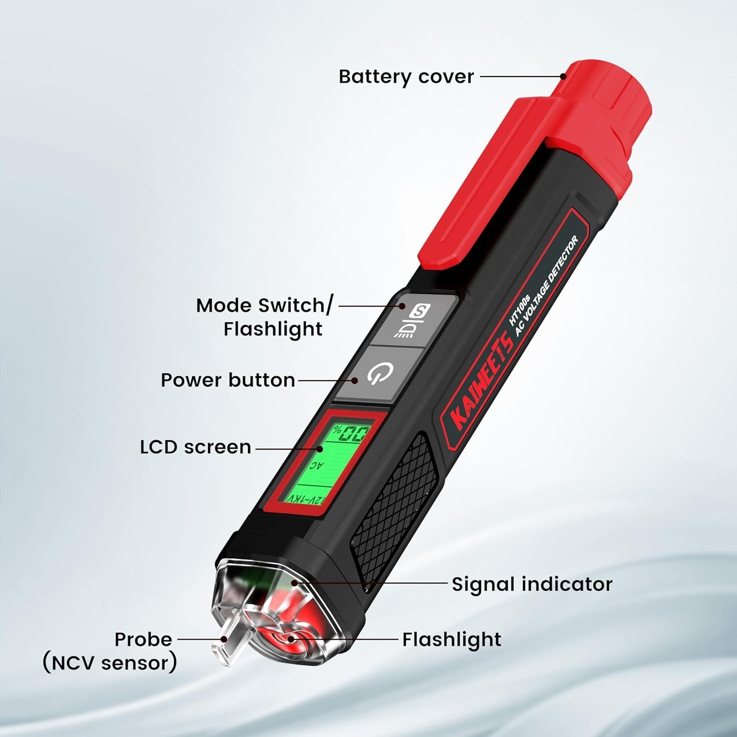 Portable Voltage Tester with Automatic Sensitivity & High Voltage Alerts