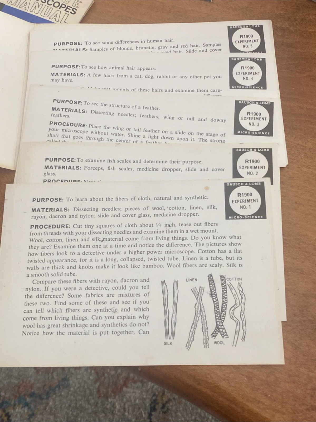 R1900 Bausch and Lomb Microscope, Slides and Booklets