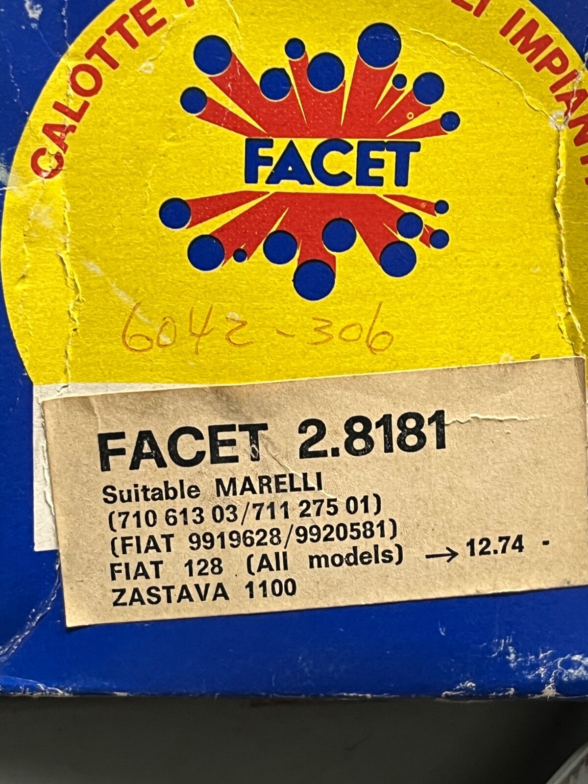 FACET 2.8181 Distributor Cap fits FIAT 128 1.1 1.3 RALLY Made in Italy Free Ship