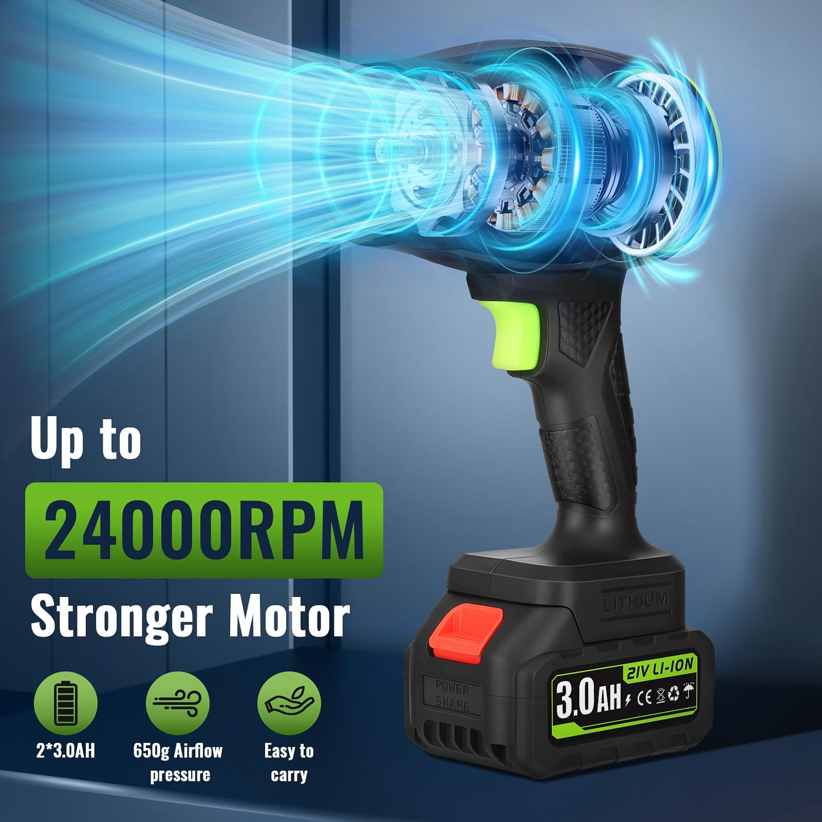 Leaf Blower Cordless with Battery, Handheld Leaf Blower, Cordless Leaf Blower...